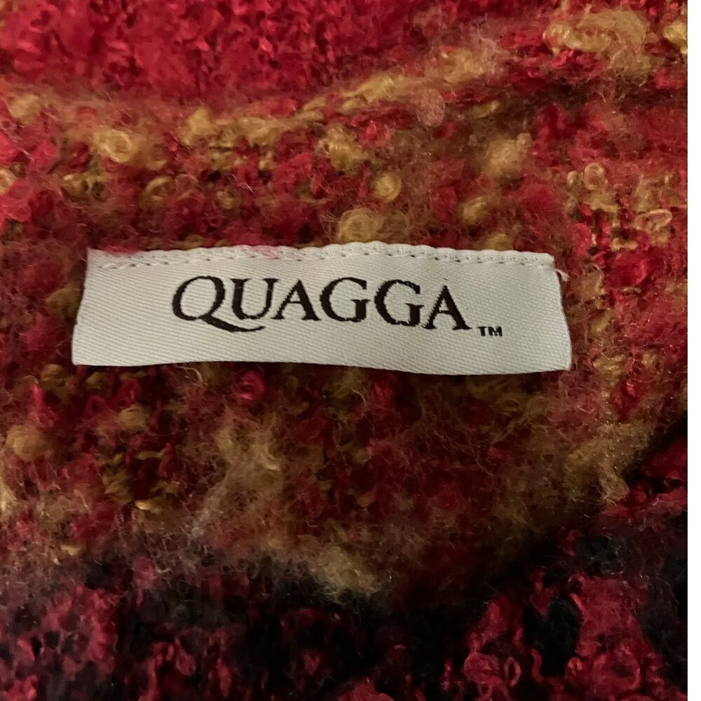 Quagga Women's Red, Gray, Tan, Black Checkered Oversized Shawl/ Cape One Size - Picture 3 of 4